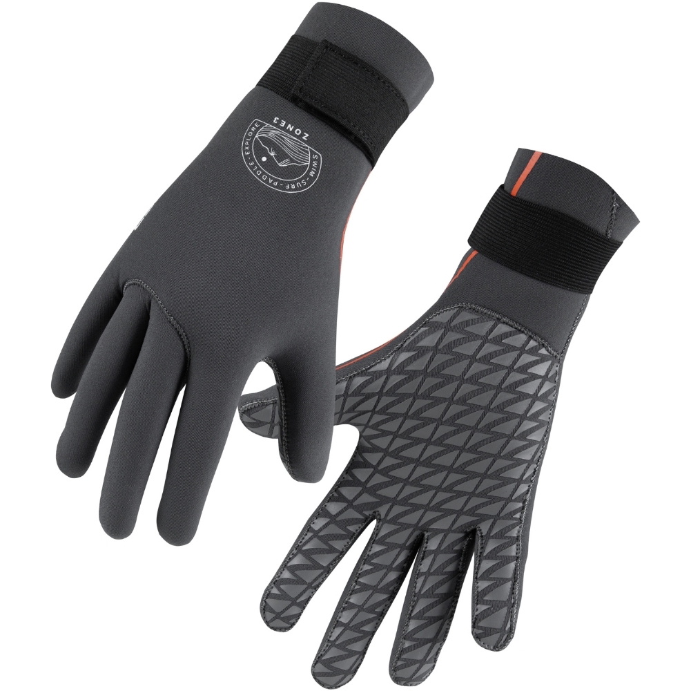 2026 ZONE3 Active -Flex 3mm Schwimmhandschuhe NA25UAFSG104 - Grey / Orange